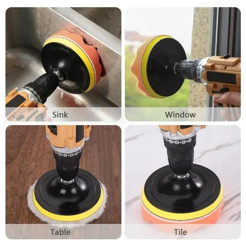 6-Piece Car Polishing Kit with Wool Pads for Waxing and Scratch Removal