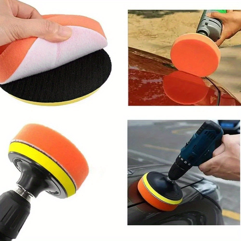 6-Piece Car Polishing Kit with Wool Pads for Waxing and Scratch Removal