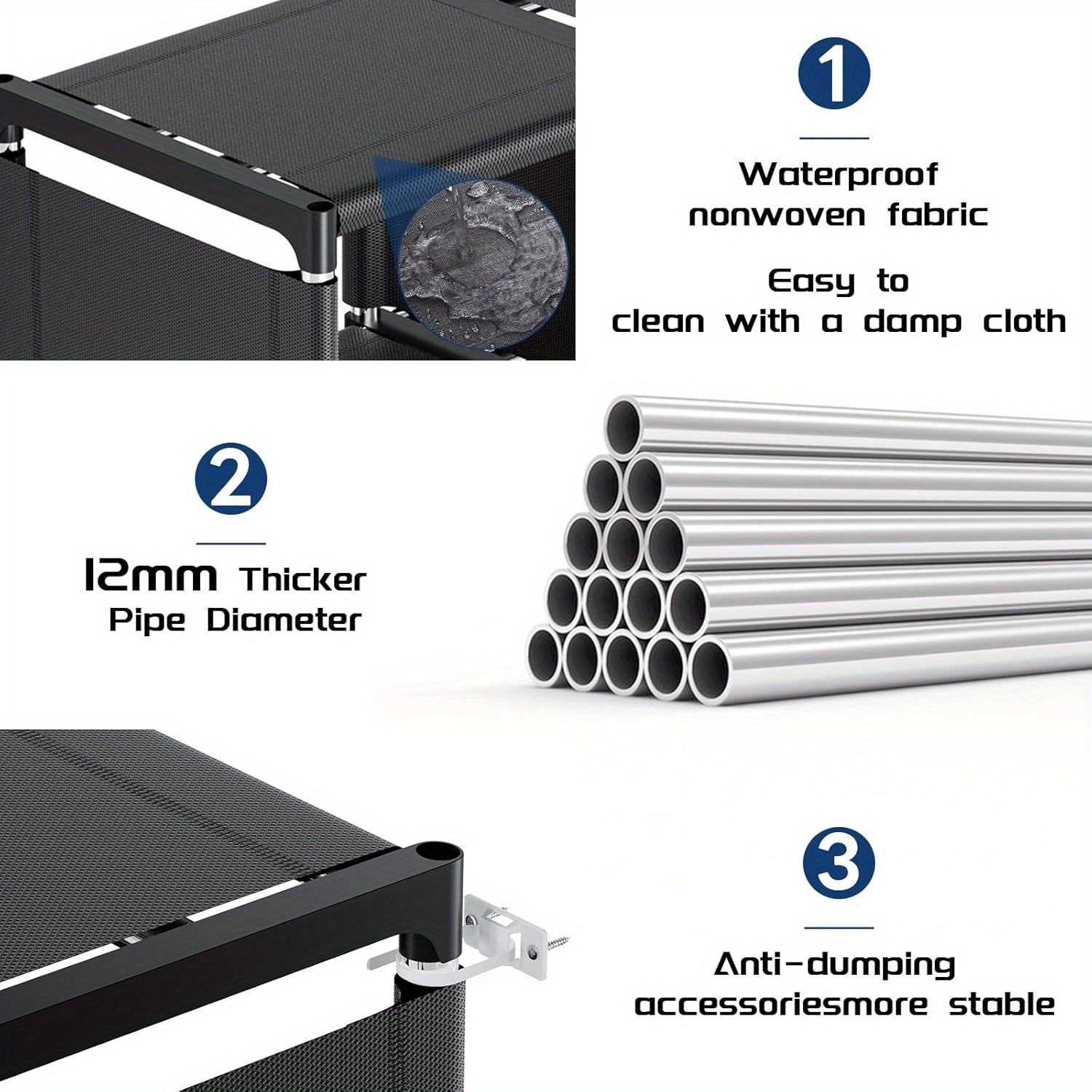 12 Кубиков металлический органайзер для хранения, книжная полка для спальни, гостиной, офиса, черный