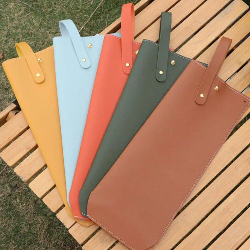 Faux Leather Wine Carrier Bag with Snap Closure Portable Durable Easy to Clean for Travel and Dinner Parties