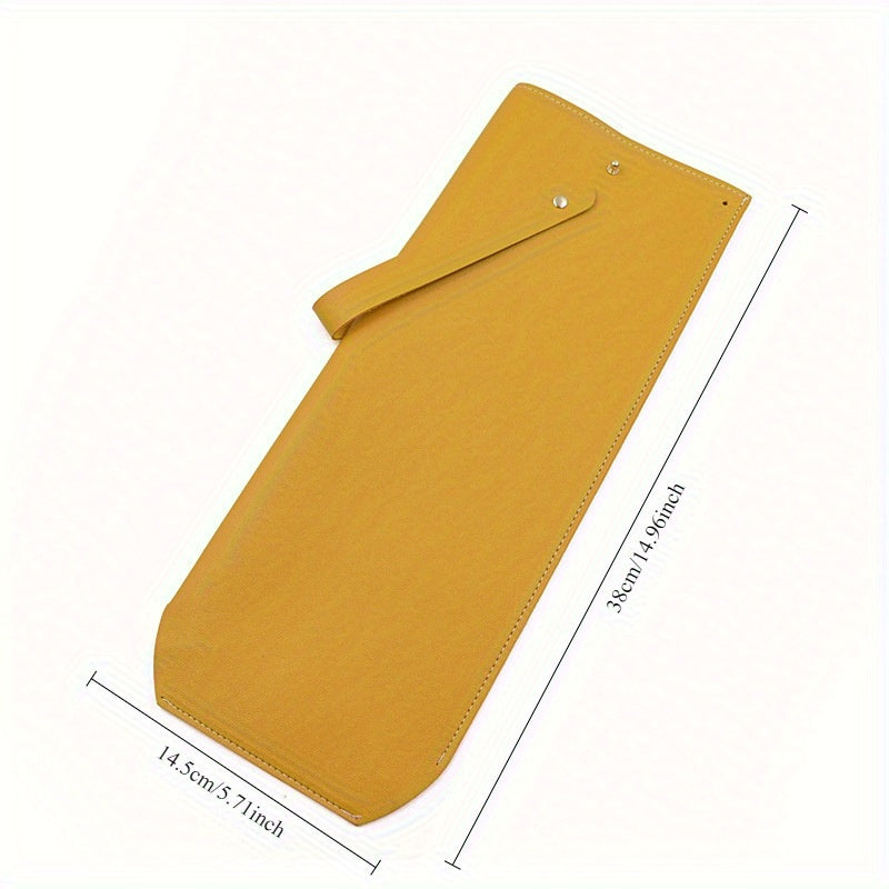 Faux Leather Wine Carrier Bag with Snap Closure Portable Durable Easy to Clean for Travel and Dinner Parties