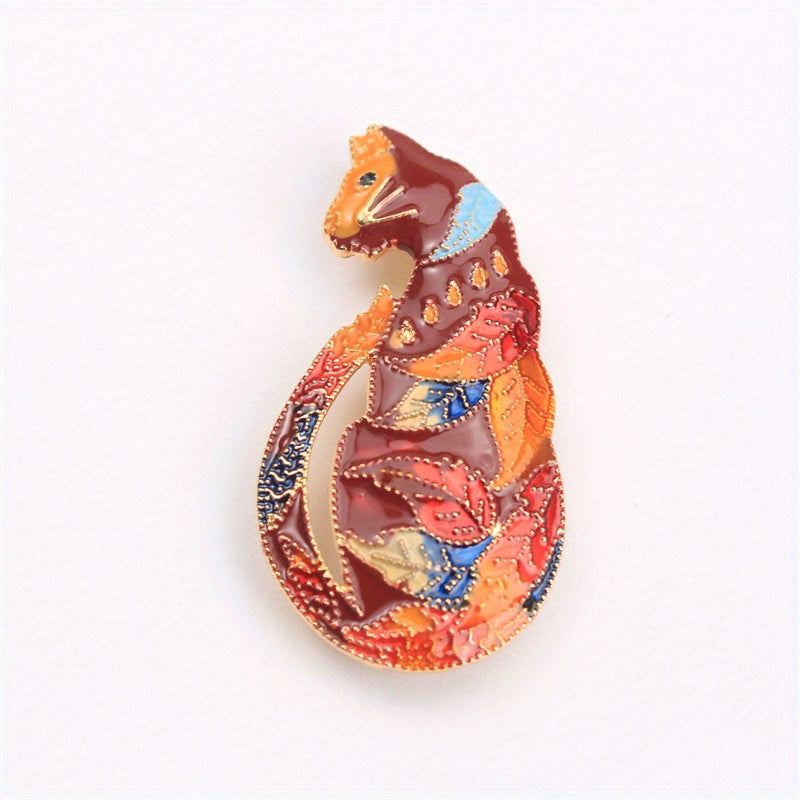 Leopard Print Enamel Animal Brooch Fashion Accessory for Parties and Daily Wear