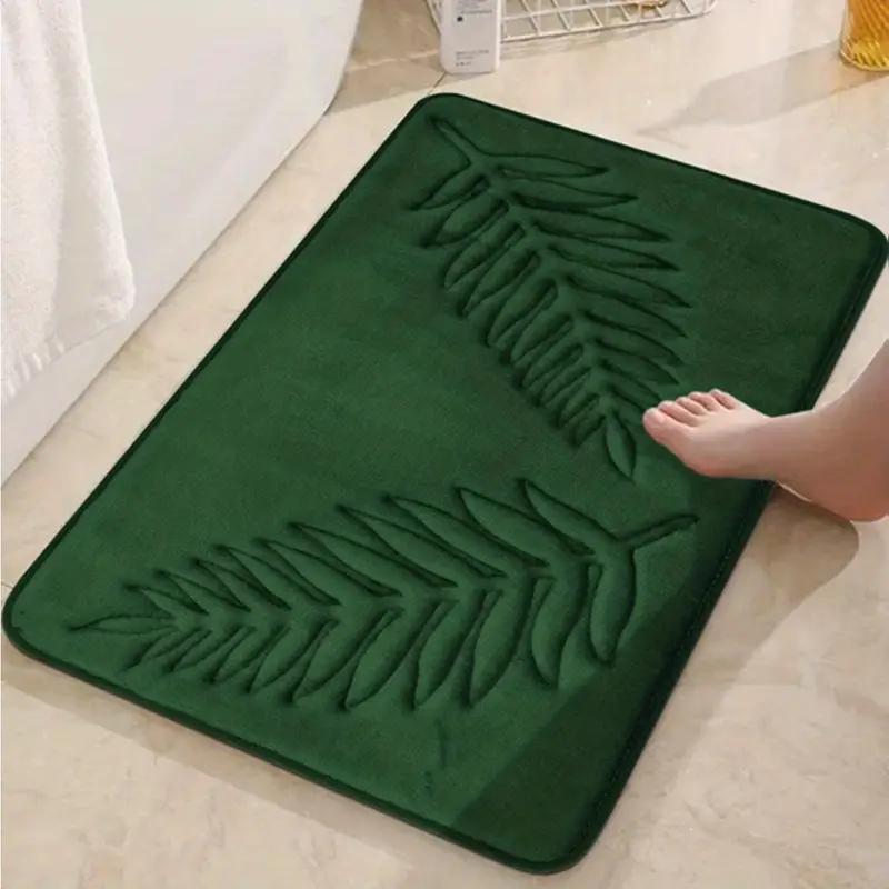 Leaf Embossed Floor Mat Absorbent Non-Slip for Bathroom Living Room Kitchen Doorstep