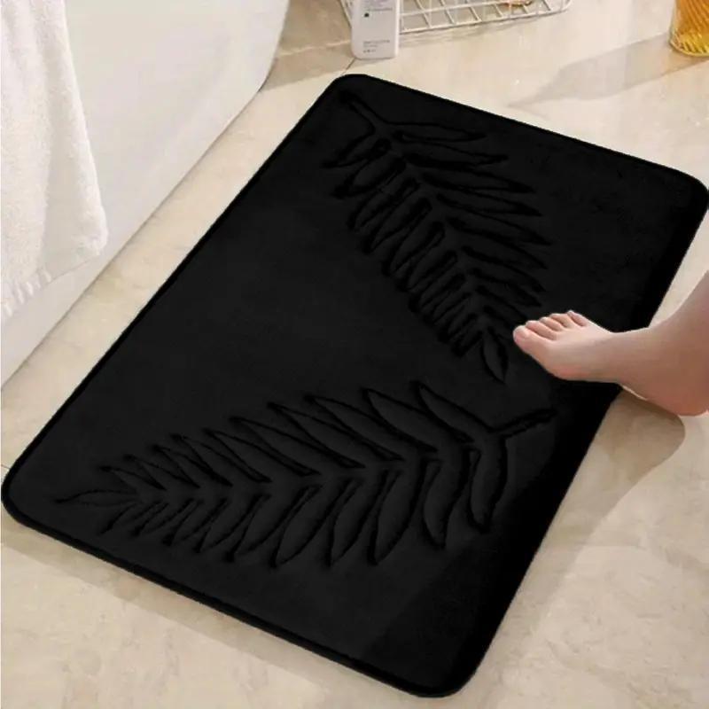 Leaf Embossed Floor Mat Absorbent Non-Slip for Bathroom Living Room Kitchen Doorstep
