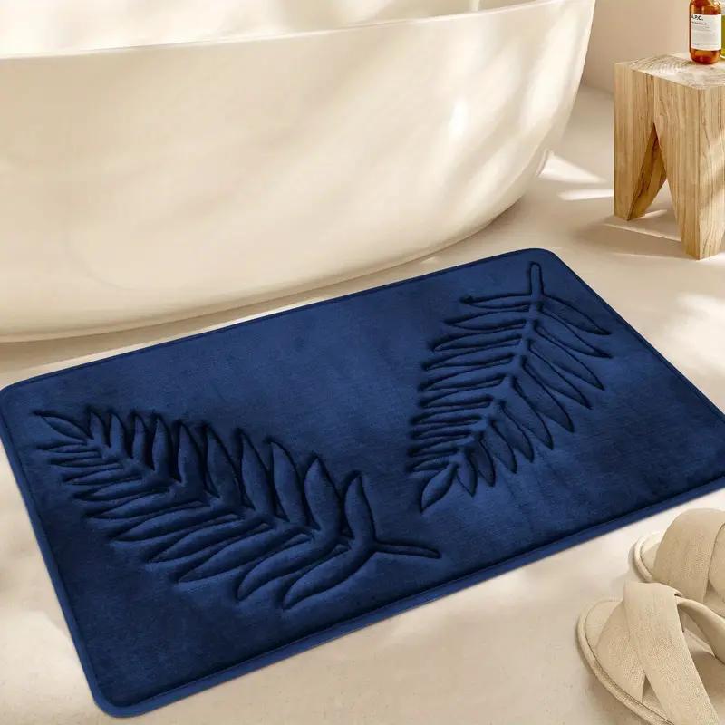 Leaf Embossed Floor Mat Absorbent Non-Slip for Bathroom Living Room Kitchen Doorstep