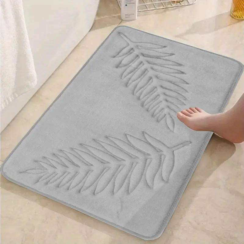 Leaf Embossed Floor Mat Absorbent Non-Slip for Bathroom Living Room Kitchen Doorstep