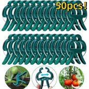 50 Pack Green Plastic Garden Plant Support Clips for Vines Stems