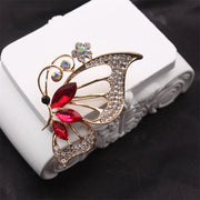 Retro-Style Butterfly and Flower Brooch Pin for Women