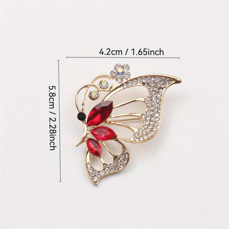 Retro-Style Butterfly and Flower Brooch Pin for Women