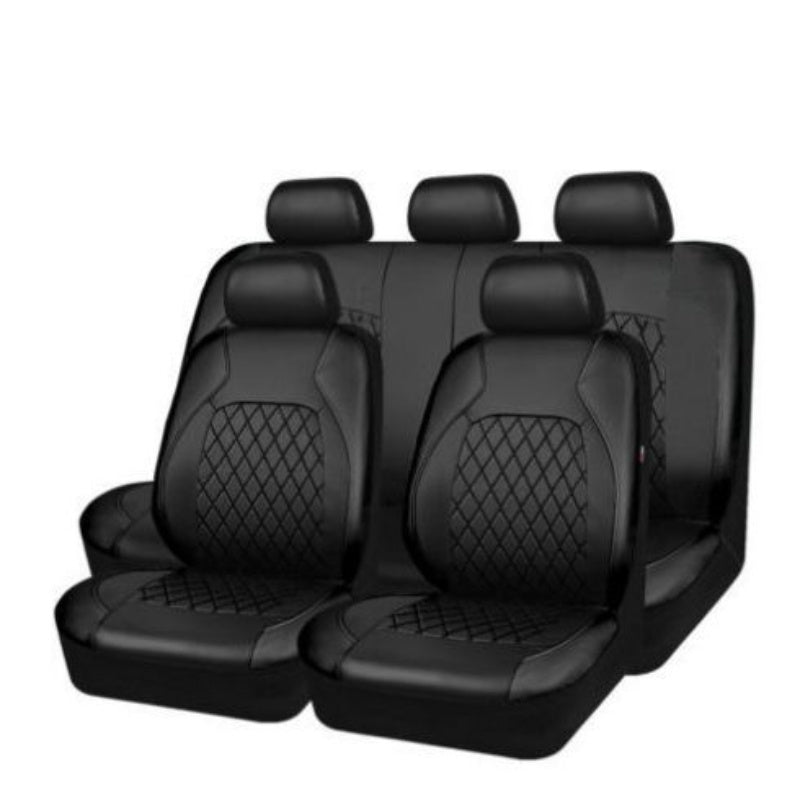 Luxury Leather Car Seat Covers 5-Piece Set with Headrest and Pet Cushions for SUVs and Trucks