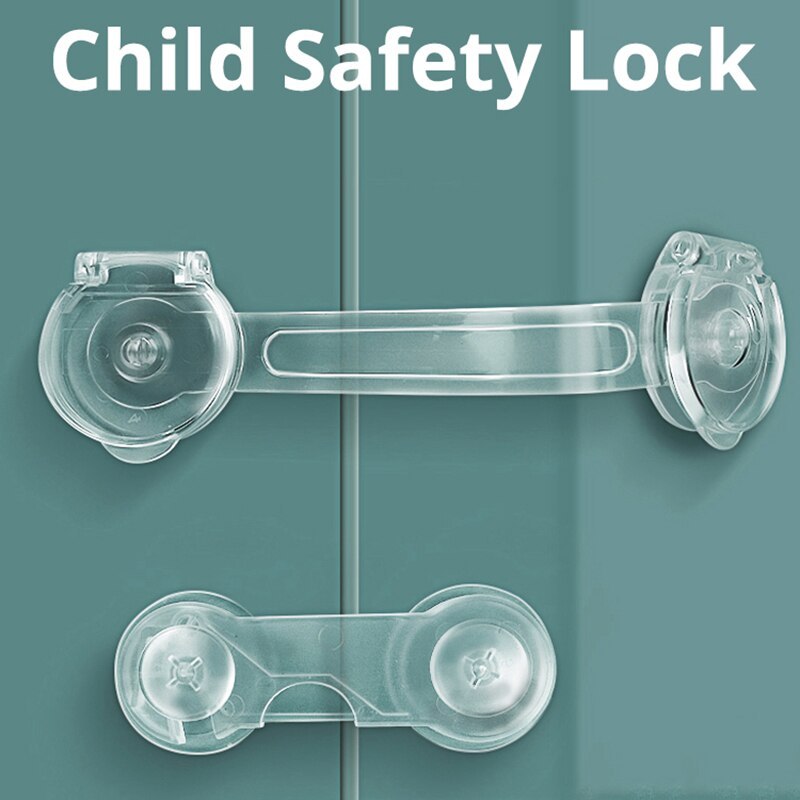 Set of 3 Clear Child Safety Locks for Cabinets and Drawers