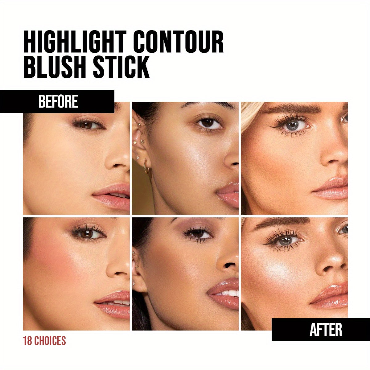 Long-Lasting Contouring Stick with Matte Bronzer for Face and Nose Definition