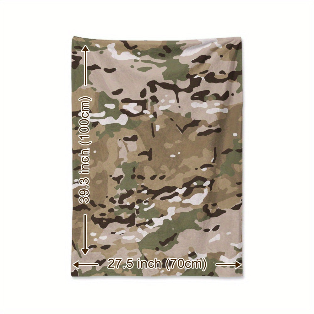 Camouflage Print Throw Blanket Soft Warm Multi-Purpose for Couch Camping Travel