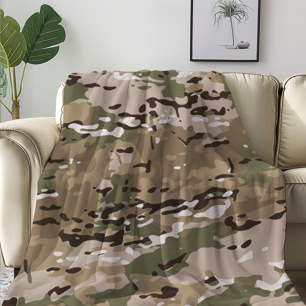 Camouflage Print Throw Blanket Soft Warm Multi-Purpose for Couch Camping Travel