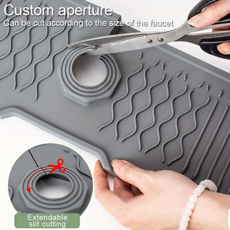 Silicone Sink Mat Non-Slip Anti-Splash Foldable Edge Water Draining 12.95cm