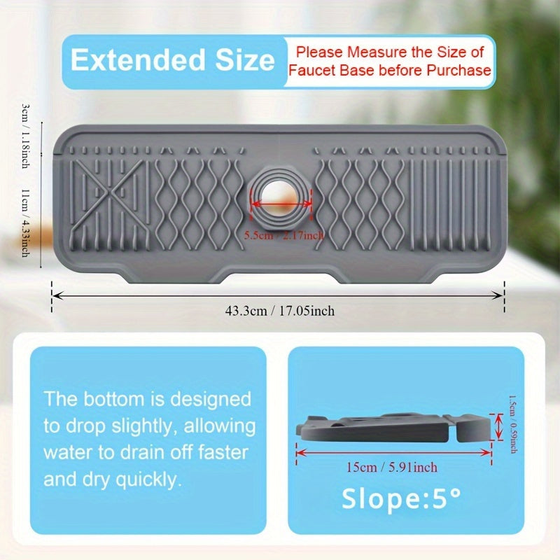 Silicone Sink Mat Non-Slip Anti-Splash Foldable Edge Water Draining 12.95cm