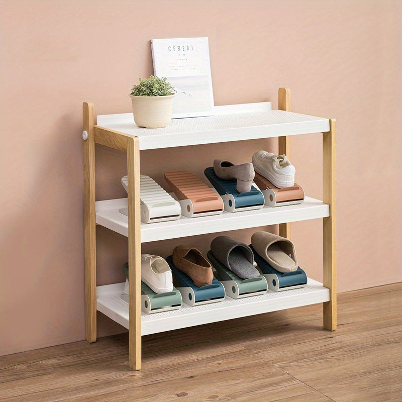 Shoe Organizer with Adjustable Shelves Dust-Free Space-Saving Cabinet Divider