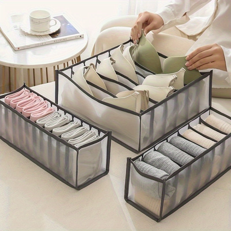 3-Pack Foldable Canvas Drawer Organizer Set for Closet Storage