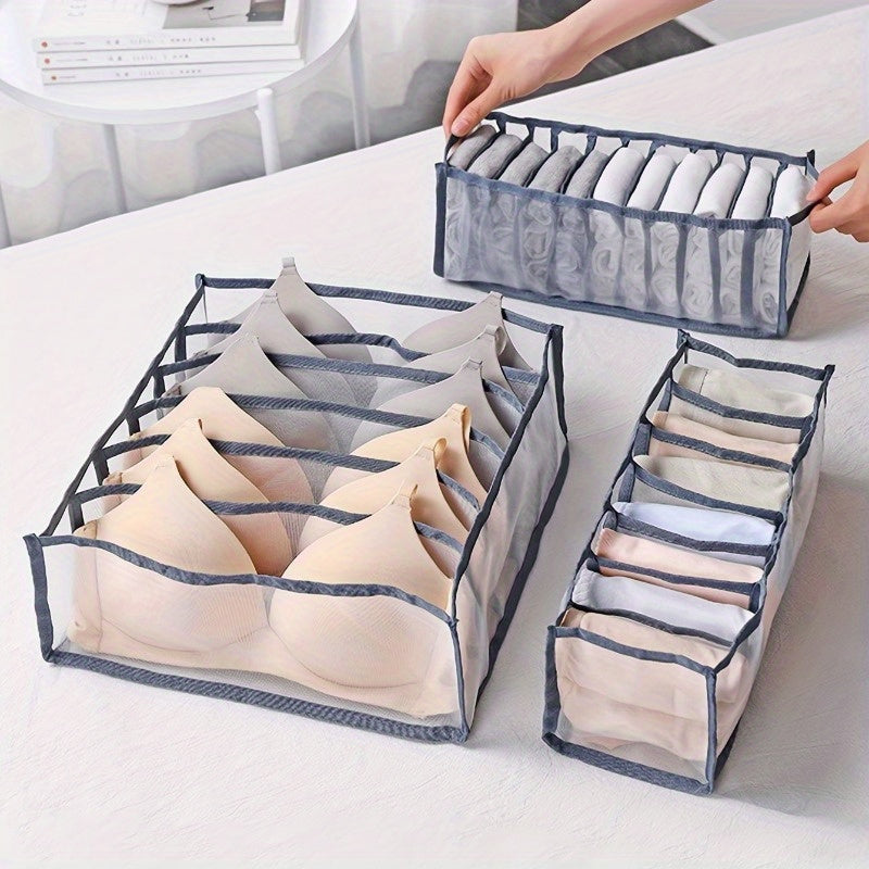 3-Pack Foldable Canvas Drawer Organizer Set for Closet Storage