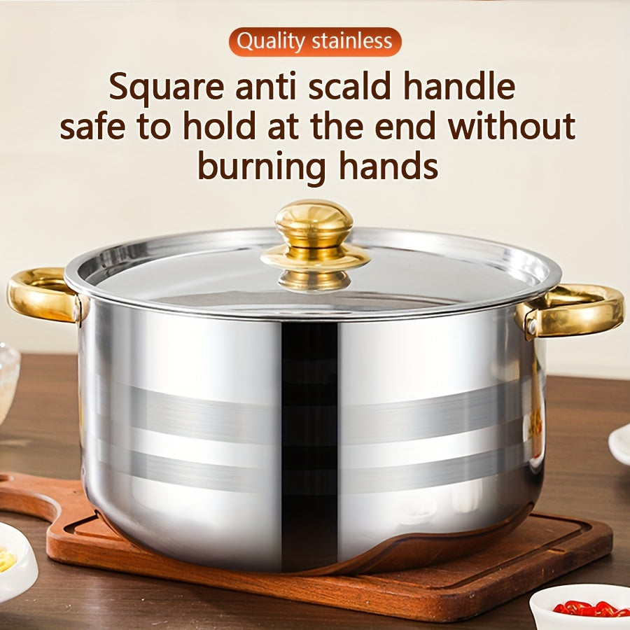 Stainless Steel Cookware Set 10 Pieces with Lids for Soup Stew and Noodles