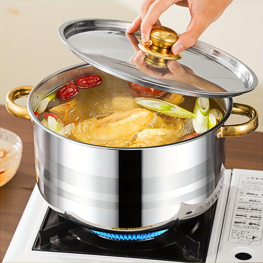 Stainless Steel Cookware Set 10 Pieces with Lids for Soup Stew and Noodles