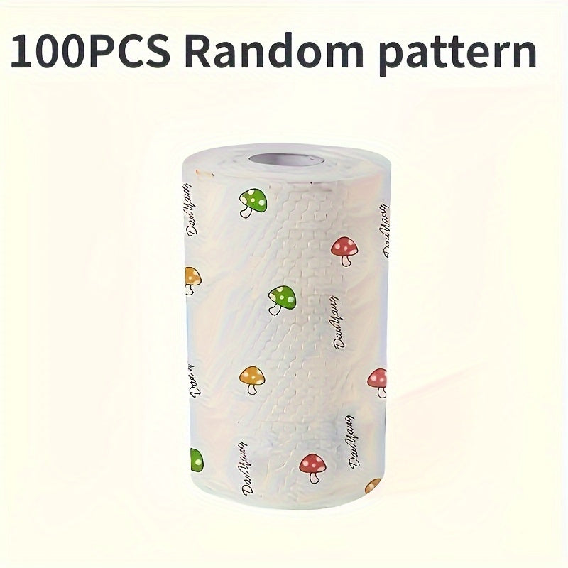 Disposable Kitchen Paper Towels 100 Sheets Washable Dry Wet Rags Cleaning Supplies