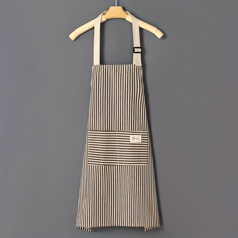 Striped Polyester Apron for Kitchen Cooking and Home Use