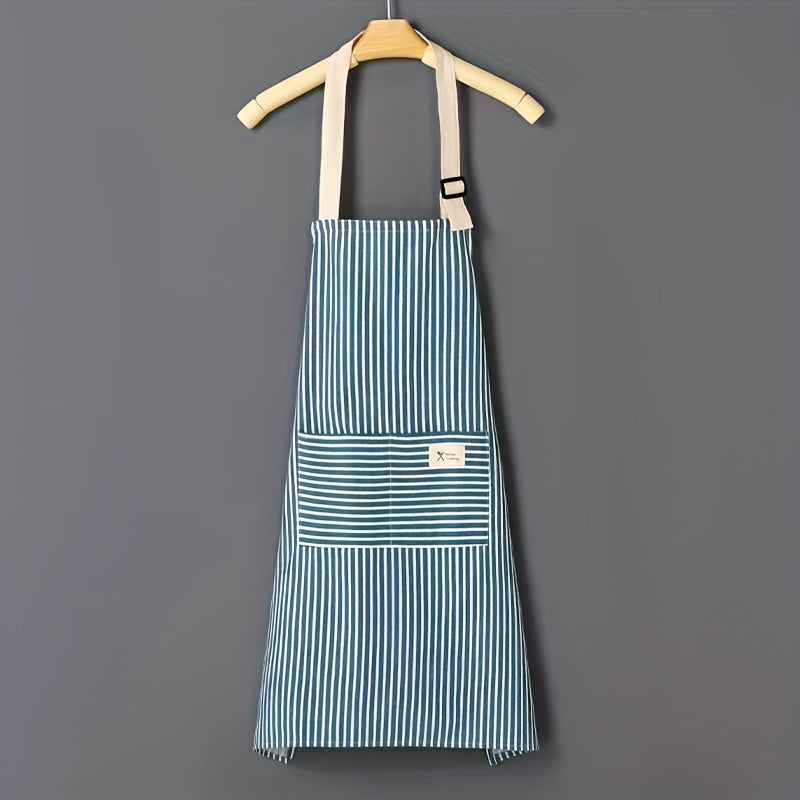 Striped Polyester Apron for Kitchen Cooking and Home Use