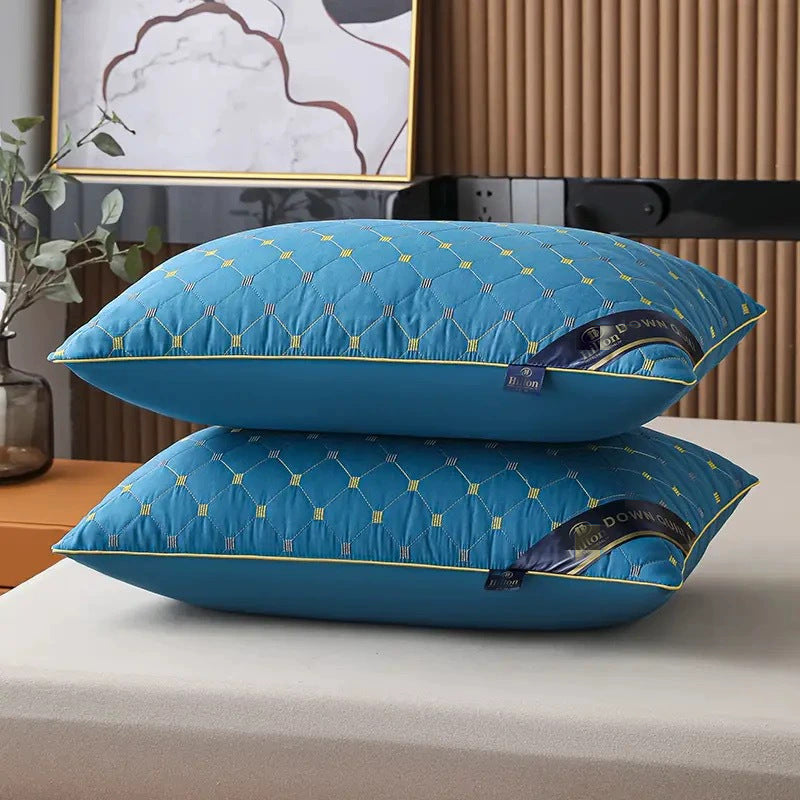 White 3D Pillow Cores with High Neck Support Set 48x76 cm Polyester Geometric Pattern