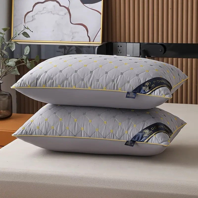 White 3D Pillow Cores with High Neck Support Set 48x76 cm Polyester Geometric Pattern