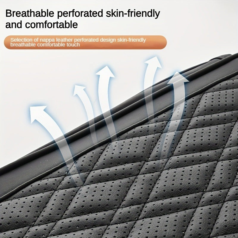 Universal PU Leather Car Center Console Pad with Phone Pocket and Elastic Sponge