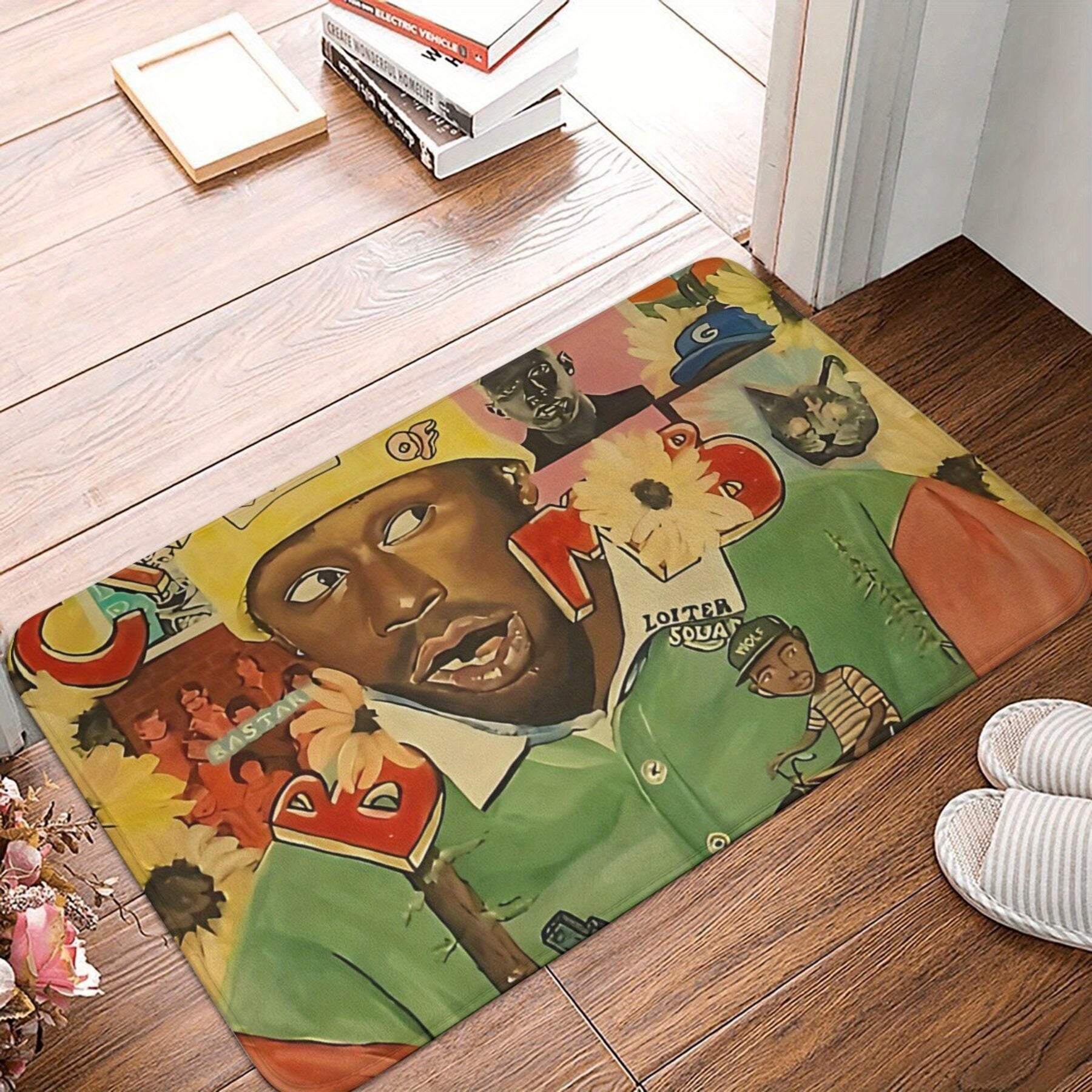 Rojdestvo mavzusidagi vanna matosi, mashina bilan yuviladigan polyester, oshxona va kirish dekoratsiyasi