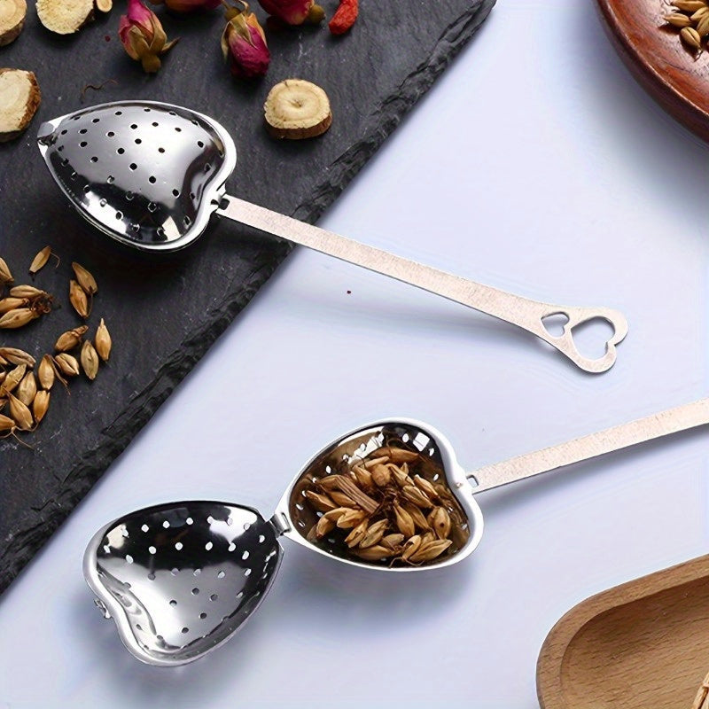 Cucharilla infusora de té de acero inoxidable en forma de corazón para té suelto, hierbas y especias