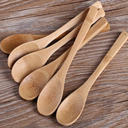 6-Piece Wooden Kitchen Utensil Set with Long Handles for Coffee Honey Ice Cream and Desserts