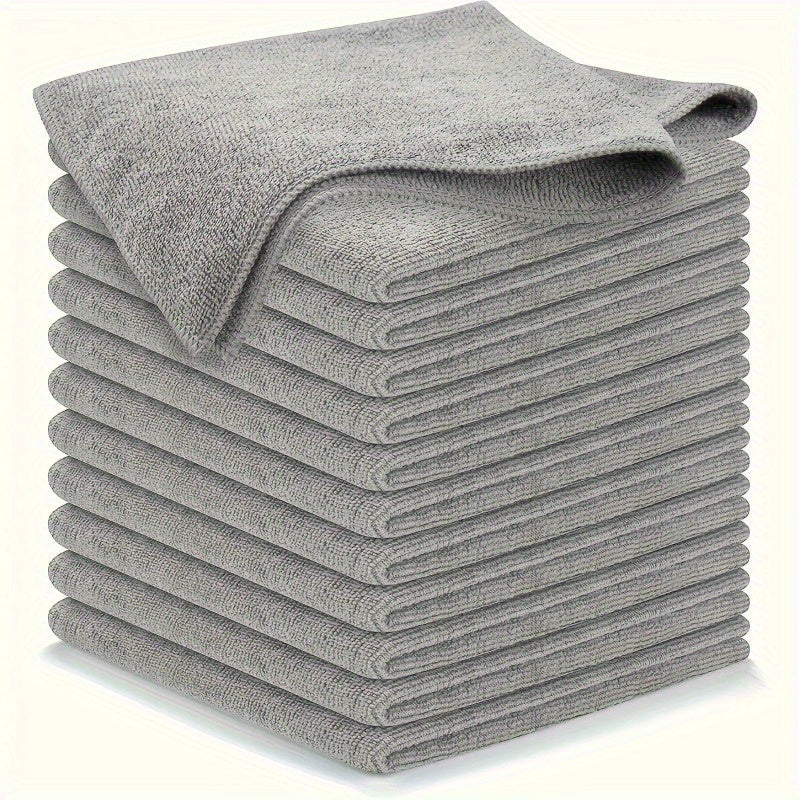 10-Pack Microfiber Car Cleaning Towels Gray, Scratch-Free, Lint-Free