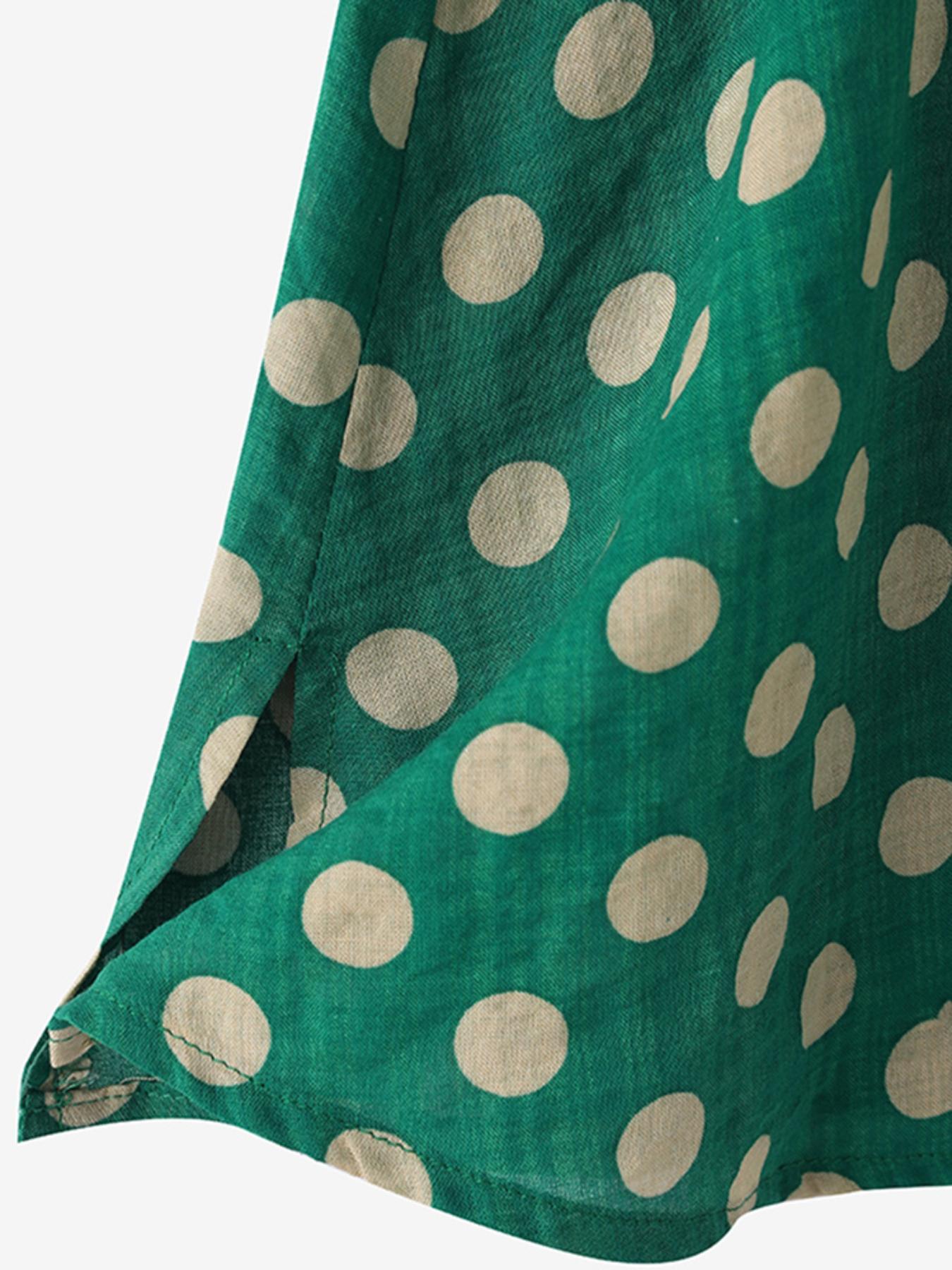 Plus Size Polka Dot Sleeveless Rayon Blend A-Line Tank Top for Summer Casual