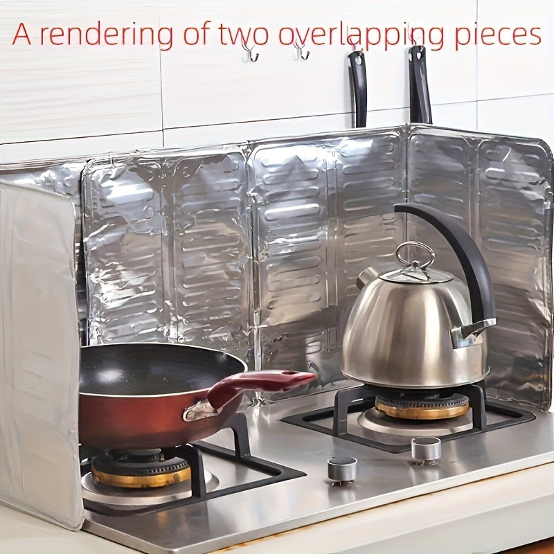 Foldable Aluminum Kitchen Stove Splatter Guard Heat-Resistant Oil Grease Shield