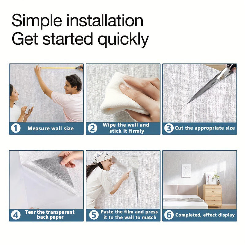 3D Foam Wallpaper Waterproof Washable Self-Adhesive Vinyl for Home Renovation Living Room Kitchen Bedroom Office