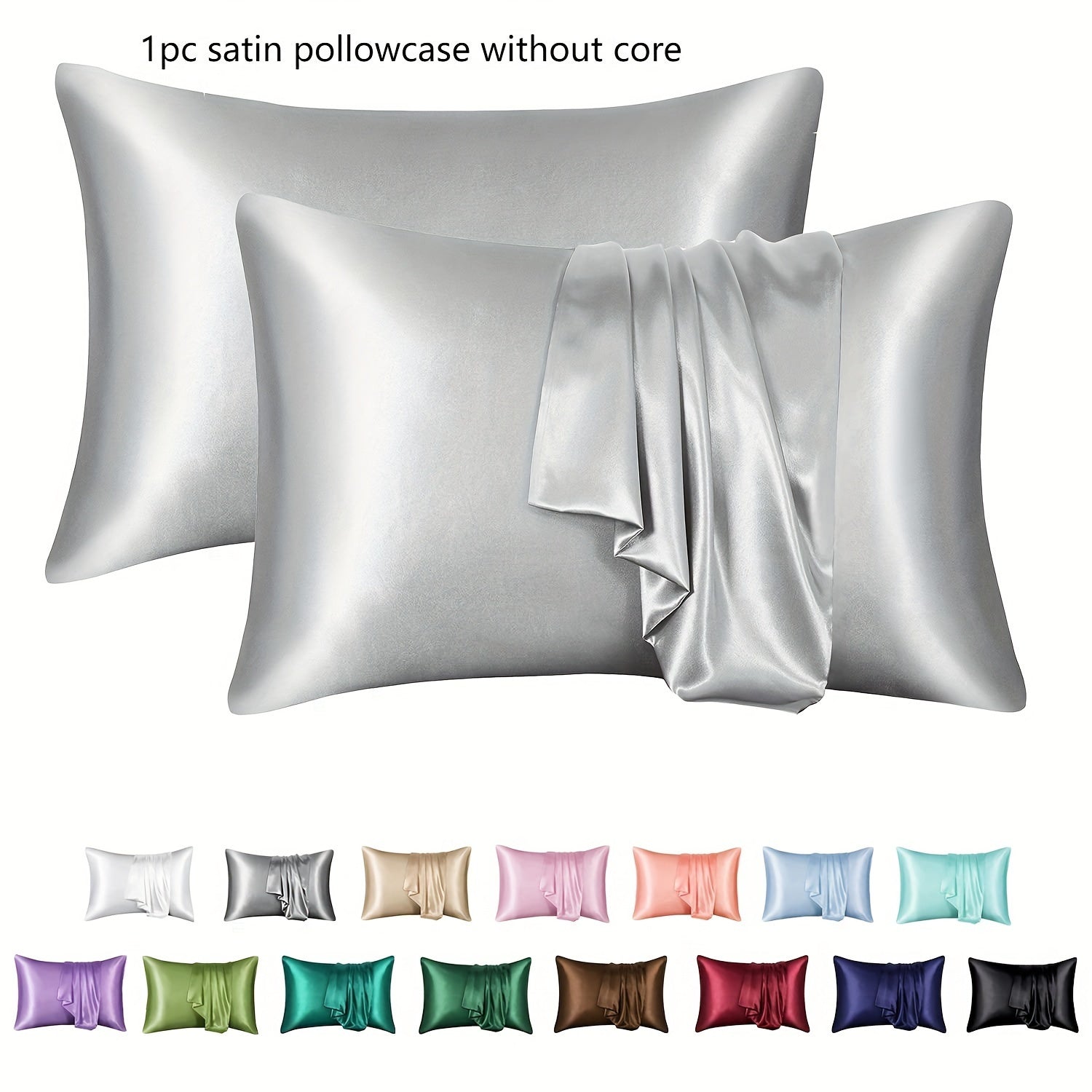 Hypoallergenic Satin Pillowcase Envelope Closure Machine Washable Lightweight