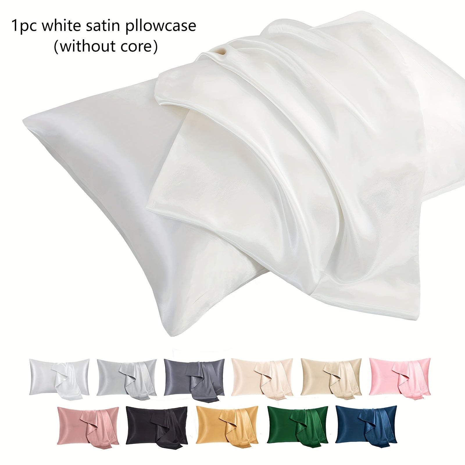 Hypoallergenic Satin Pillowcase Envelope Closure Machine Washable Lightweight