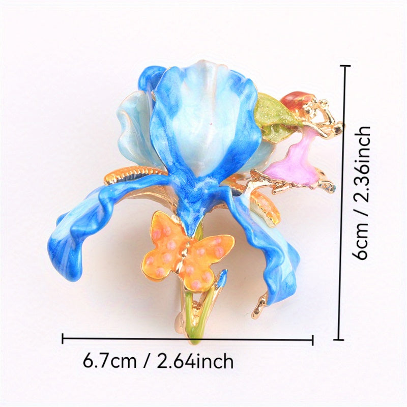 Elegant Enamel Flower Brooch for Clothing Bags and Hats Jewelry Accessory