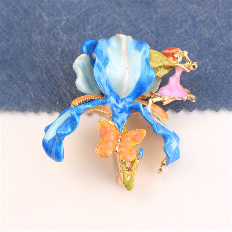 Elegant Enamel Flower Brooch for Clothing Bags and Hats Jewelry Accessory