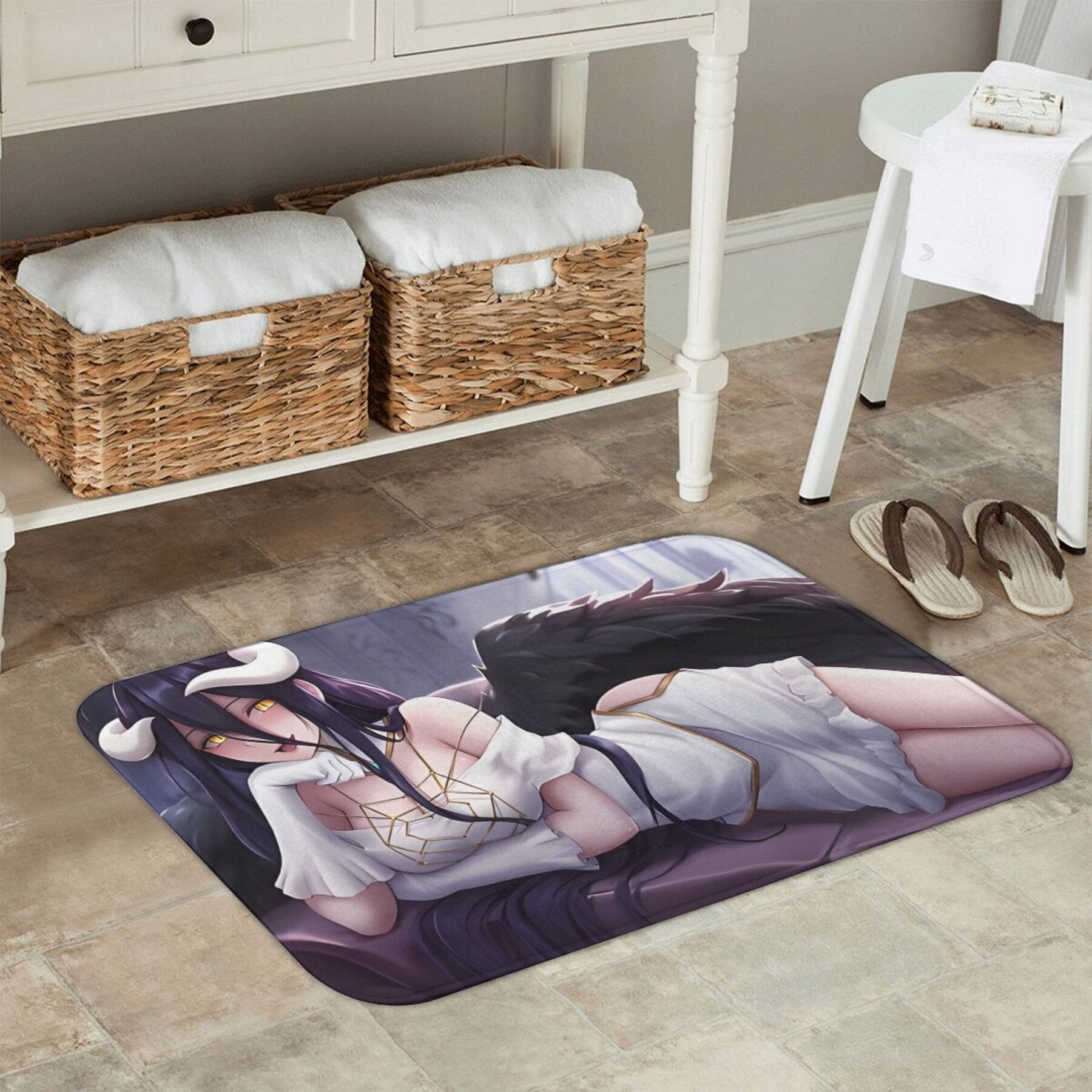 Anime dizayni polyester doormat, sirgʻalmas ichki gilam, uy bezak uchun