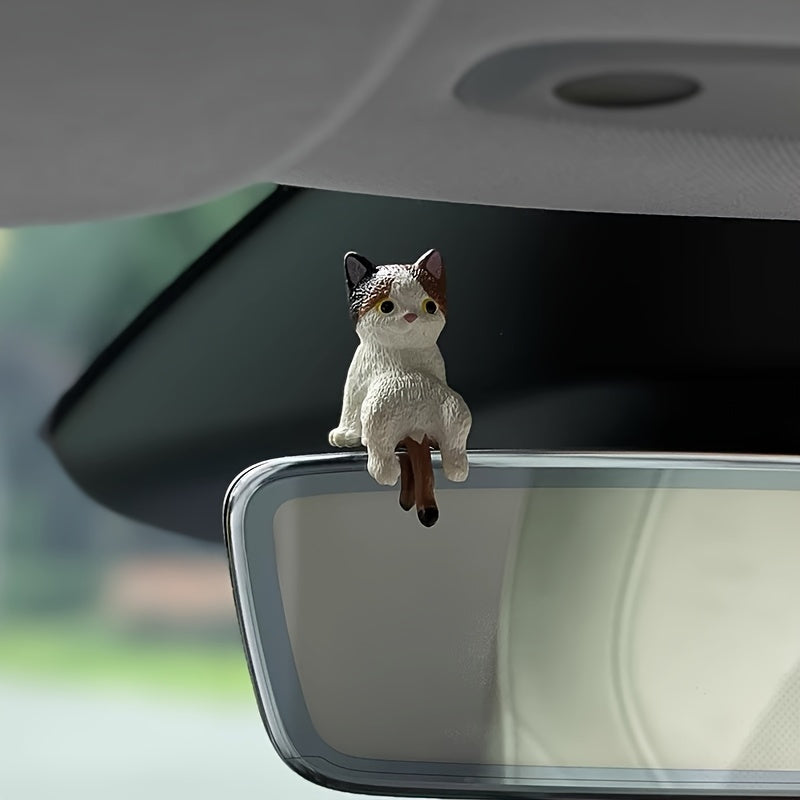 4pcs Cat Car Dashboard Ornaments ABS Material Cartoon Mini Decor	for Car Screen Display