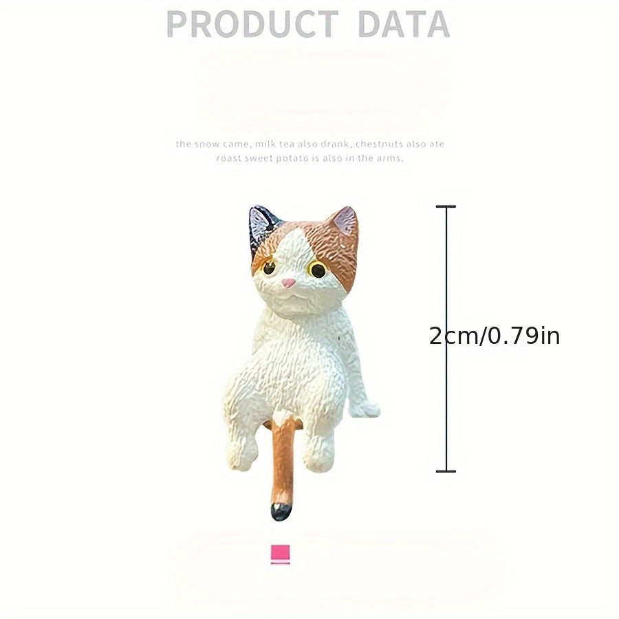 4pcs Cat Car Dashboard Ornaments ABS Material Cartoon Mini Decor	for Car Screen Display