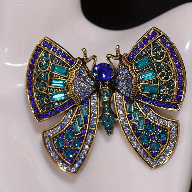 Elegant Rhinestone Butterfly Brooch Pin Stylish Jewelry Sparkling Accessory