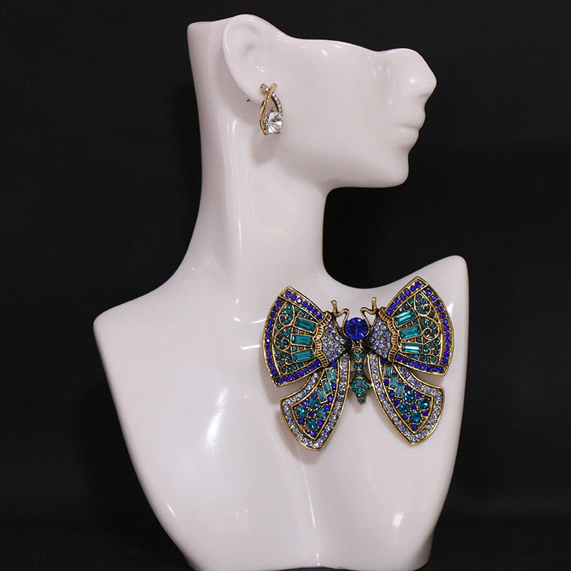 Elegant Rhinestone Butterfly Brooch Pin Stylish Jewelry Sparkling Accessory