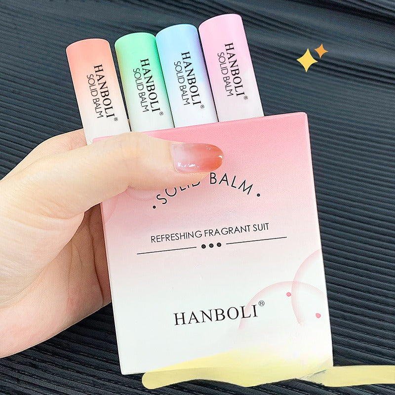 Set of 4 Cedar Scent Solid Perfume Sticks Long-Lasting Natural Fragrance