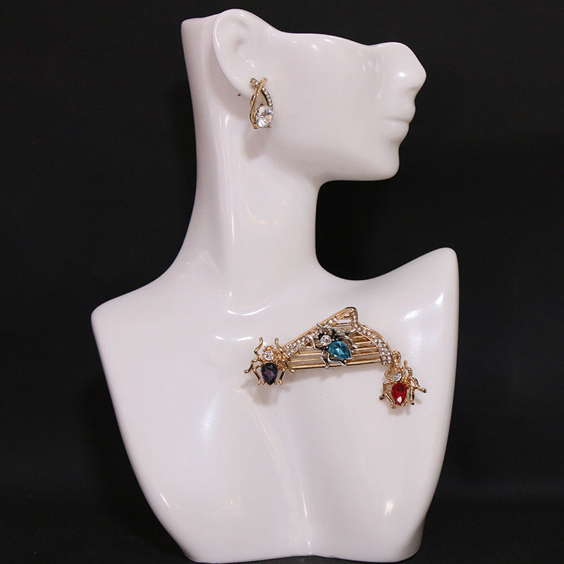 Enamel Brooch Pin Set Spider Design Gold-Toned Vibrant Accents