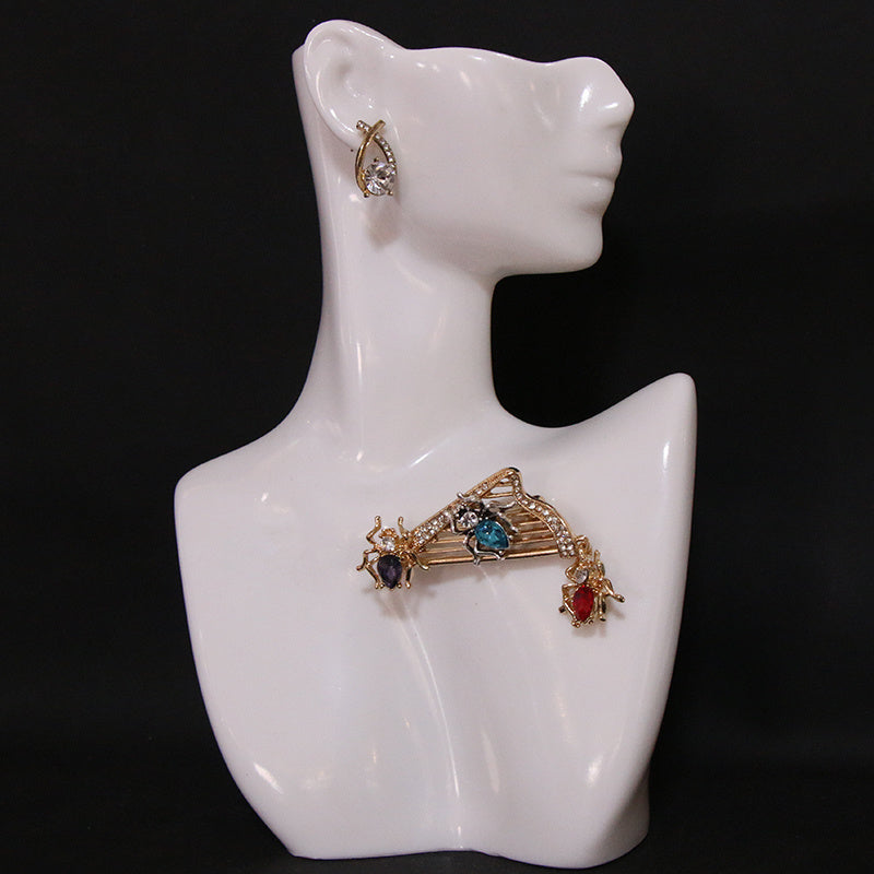 Enamel Brooch Pin Set Spider Design Gold-Toned Vibrant Accents